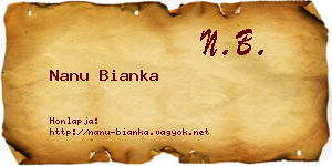 Nanu Bianka névjegykártya